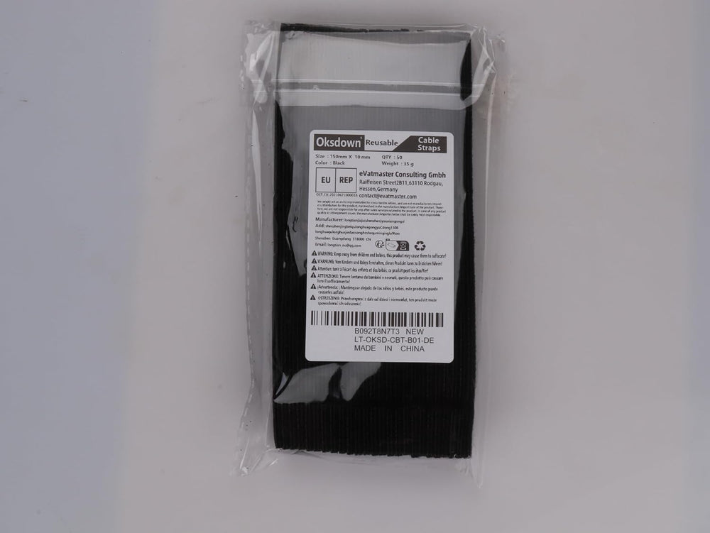 Klett Kabelbinder Wiederverwendbare Schwarz 50 Stück Klettband Klettkabelbinder Kabel Klettband Kabelklett Klettbinder Verstellbare Wiederverschließbar Kabelklettbänder