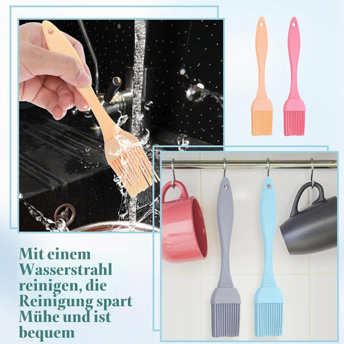 JJUNW 4 Stück Silikonpinsel, Backpinsel Silikon, Küche Grillpinsel Backen