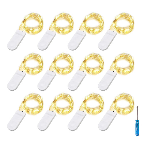 BXROIU 6 x 20 LED Micro Lichterkette Batterie 2 m mit CR2032 Warmweiß