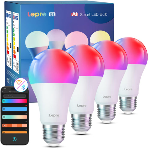 Lepro AI Smart Glühbirne B1, E27, 8,5W, 806lm, dimmbar, RGB+CCT