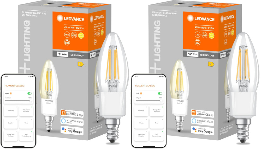 LEDVANCE SMART+ Filament Candle Dimmable Warmweiß 2700 K 4 W