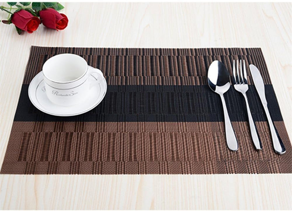 6er Set Platzsets 30x45cm Platzdeckchen Rutschfest Abwaschbar Tischmatten PVC Abgrifffeste Hitzebeständig Tischsets, Platz-Matten für küche