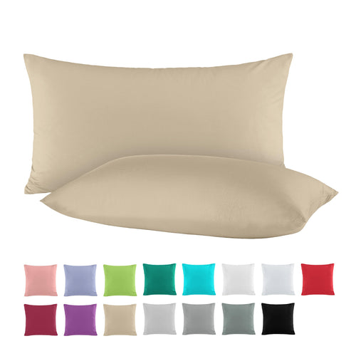 BaSaTex Baumwolle Renforcé Kissenbezug, 2er Pack, 40x40 cm, Bordeaux