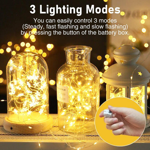 btfarm 12 Stück/3 Modi Lichterkette Batterie, 2M 20 LED Lichterkette Klein
