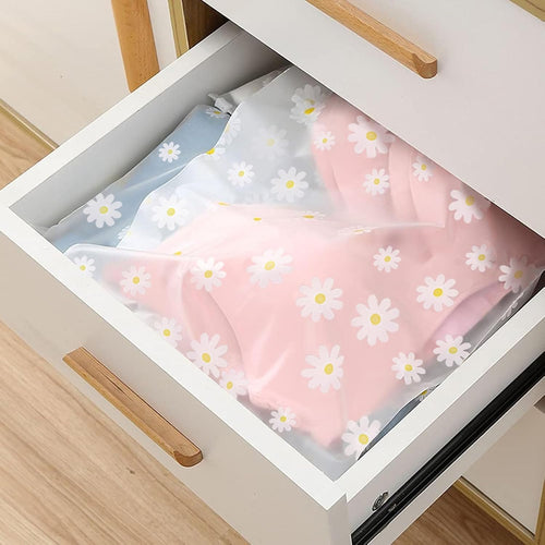 KEYRI 20 Stücke Reise Kleidertaschen Organizer Zip Beutel Kleidung Tasche Reisebeutel Aufbewahrungstasche für Kleidung Unterwäsche Handtuch Schuhe Kosmetik Wasserdichte Tasche Krankenhaus (Blumen)
