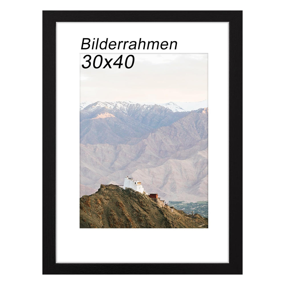 RUN HELIX Bilderrahmen A4 Schwarz – Bilderrahmen din a4 (21x29.7cm) mit bruchsicherem Acrylglas und Passepartout - Leichtgewicht für Poster, Bilder, Kinderzeichnungen, Diplome - Wand- & Tischmontage