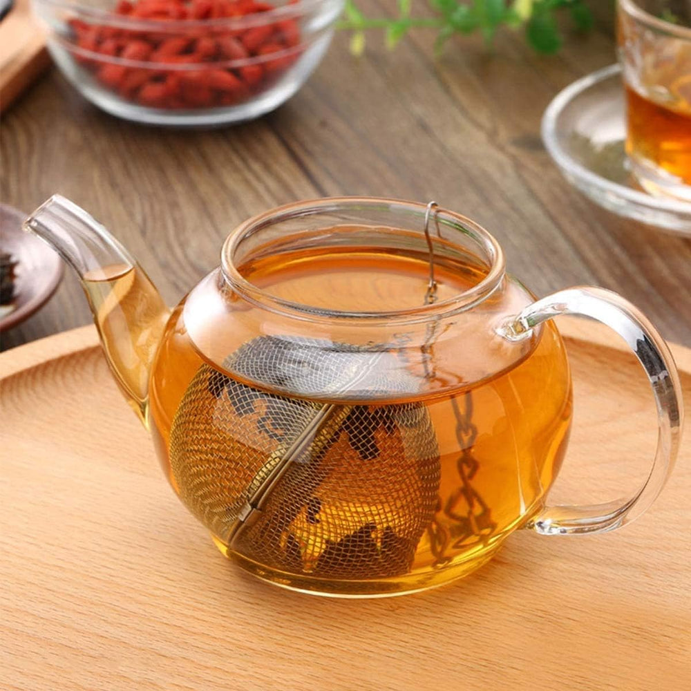 NC 2 Stück Teesieb 5.5 cm Teeei mit Kette 304 Edelstahl Teefilter für losen Tee und Mulling Gewürze