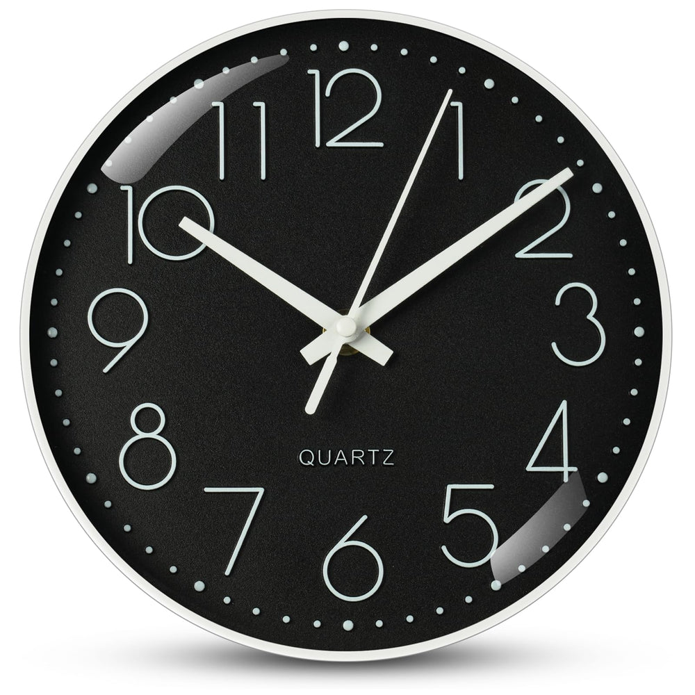 Aolso Wanduhr, geräuschlos und tickt Nicht, Batteriebetriebene runde Wanduhr, Digitale Wwanduhr, modernes Quarz-Design, für Wohnzimmer, Büro, Küche oder Kinderzimmer (Grau, 20CM)