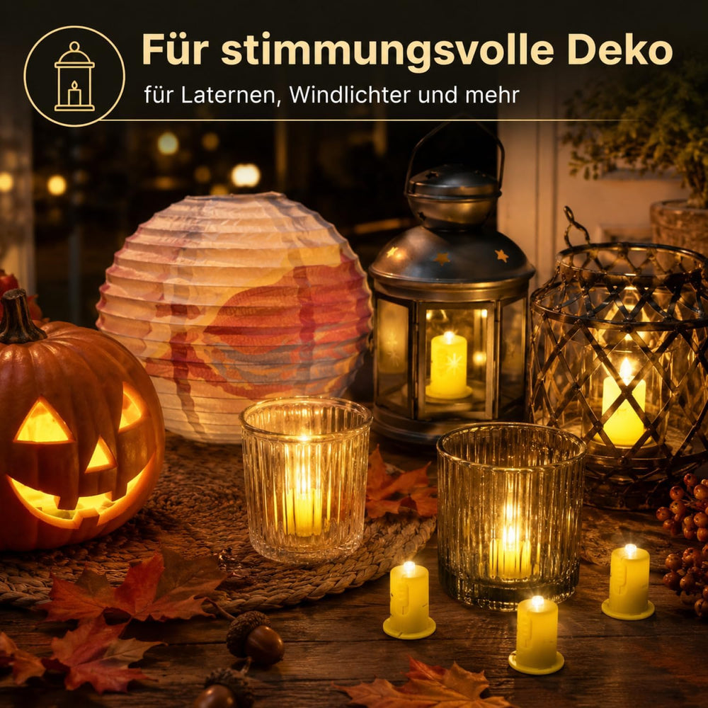 com-four® 4x LED Deko-Licht für Papierlaternen, LED-Teelichtersatz
