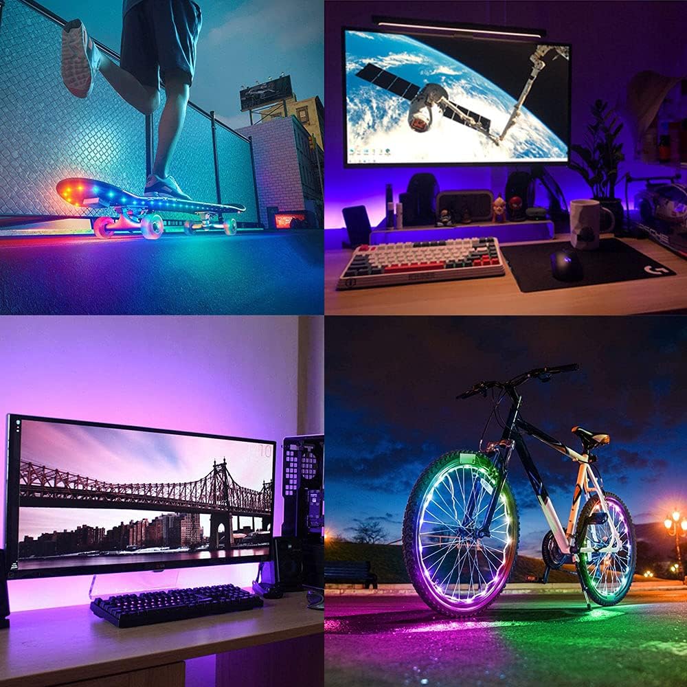 ACONDE LED Streifen mit 24 Tasten Fernbedienung, 2m Batteriebetriebene Lichtbänder für Party und DIY Dekoration