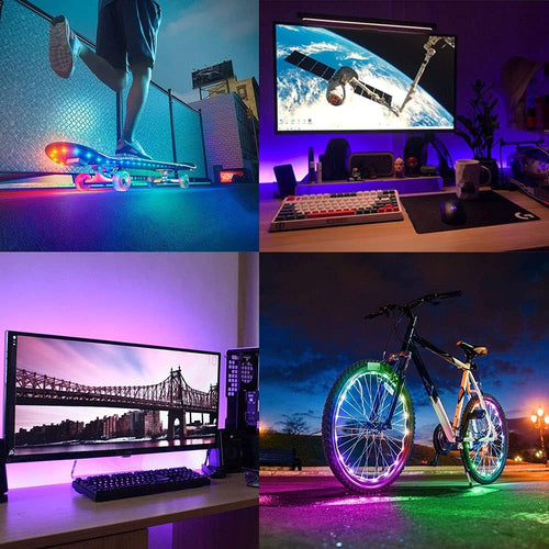 ACONDE LED Streifen mit 24 Tasten Fernbedienung, 2m Batteriebetriebene Lichtbänder für Party und DIY Dekoration
