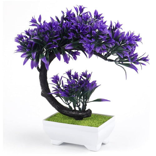 DEANKEJI Künstliche Bonsai im Topf,Künstliche Bonsai Baum,Lila,Pflegeleicht