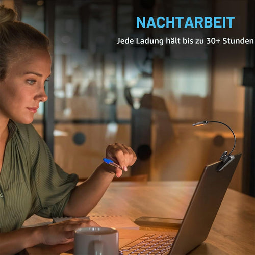 Diboniur Leselampe Buch Klemme, Klemmlampe mit 9 LEDs, 3 Farbtemperaturen und 3 Helligkeiten einstellbar, USB Wiederaufladbare Leselampe buch, 360° Flexibel für Büchern im Bett [Energieklasse A+++]