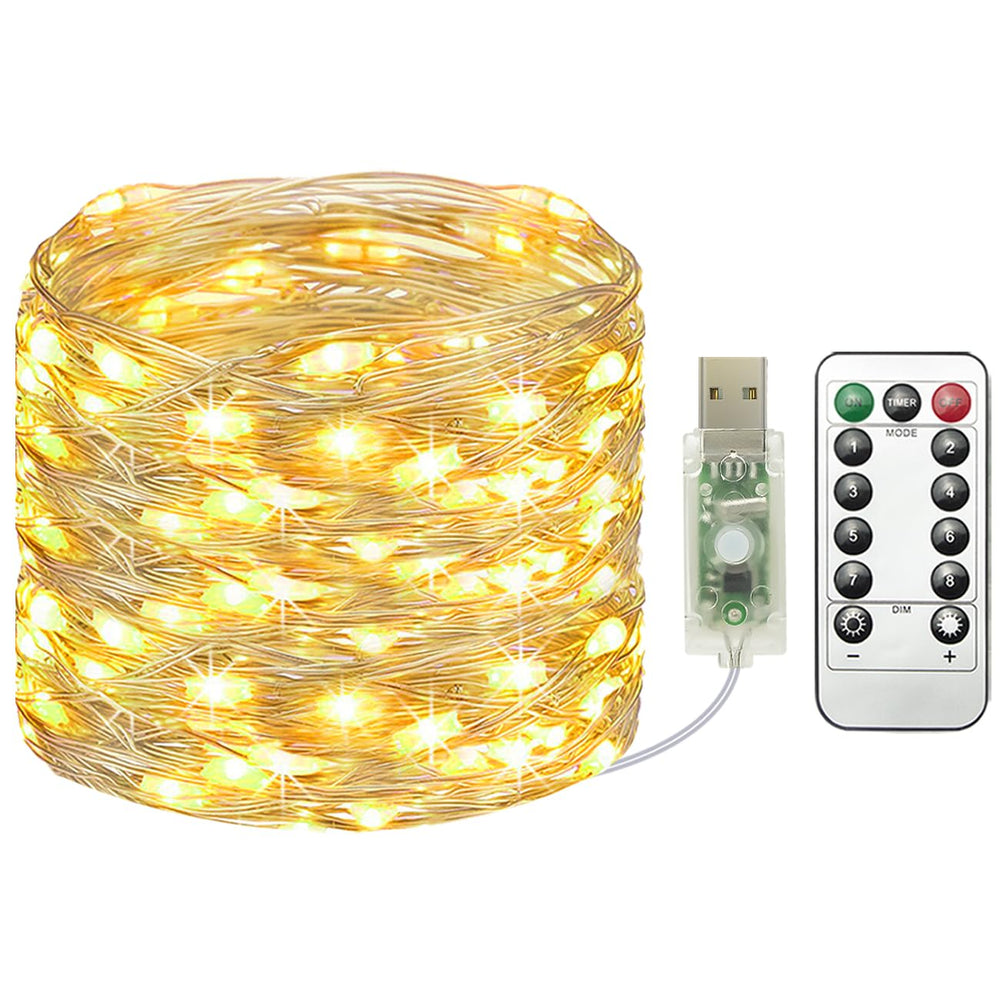 litogo Led Lichterkette mit USB, 5M 50 LED Lichterkette Innen mit Stecker, Wasserdicht Micro Lichterketten Außen für Party, Garten, Hochzeit, Weihnachten, Zimmer Deko, Warmweiß