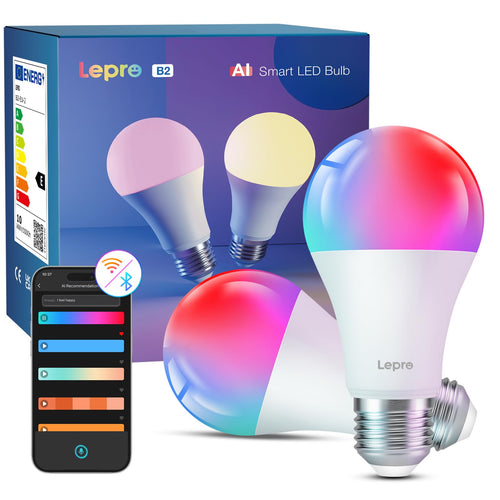 Lepro AI Smart Glühbirne B1, E27, 8,5W, 806lm, dimmbar, RGB+CCT