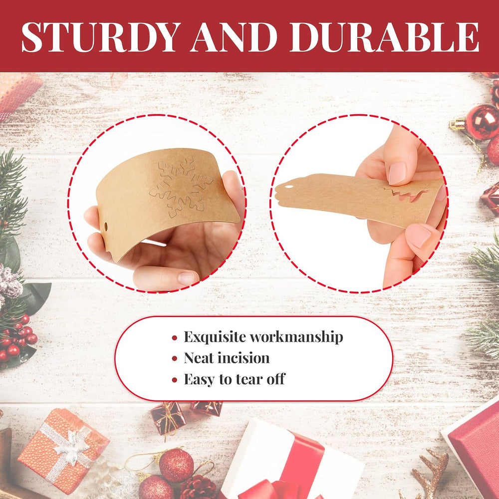 Geschenkanhänger, 50 Stück, blanko, braun, Papieranhänger mit Schnur, 5 x 9,3 cm, für Weihnachten, Hochzeit, Geburtstag, Kraftpapier, Farbe