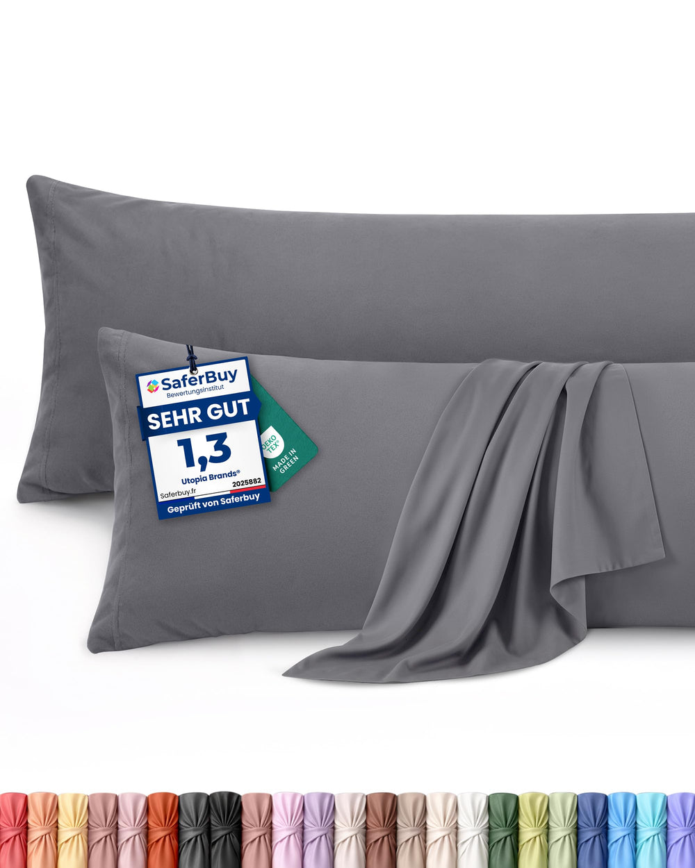 Utopia Bedding Kissenbezug 40x40 4er Set , kopfkissenbezug 40x40 Grau