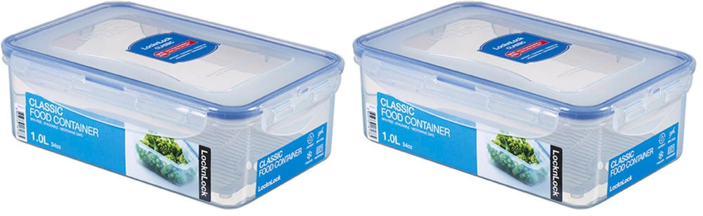 LocknLock PP Classic Vorratsdose mit Ablaufgitter | 1 L | 20,5 x 13,4 x 6,9 cm | 100 % luft- und wasserdicht | Gefrier-& Kühlschrank Organizer | Spülmaschinen-& Mikrowellengeeignet