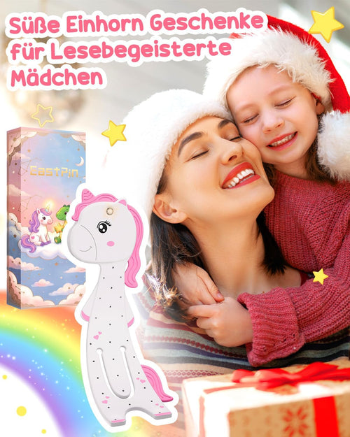 Einhorn Geschenke für Mädchen Leselampe Kinder Lesezeichen 2 in 1