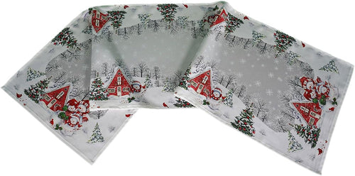 Tischläufer 40 x 90 cm Schneemann Weihnachten Winterdorf