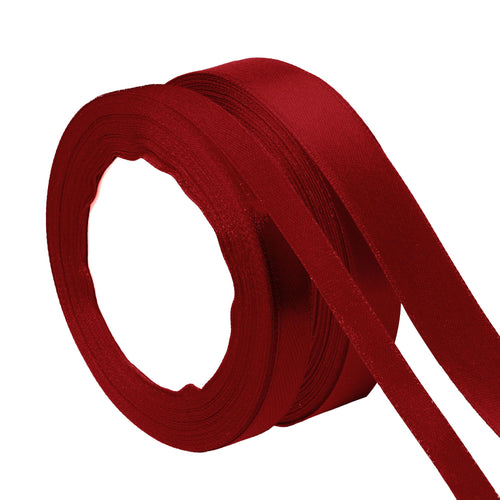 Geschenkband Rot 23 Meter 10mm Schleifenband Bordeaux Weinrot