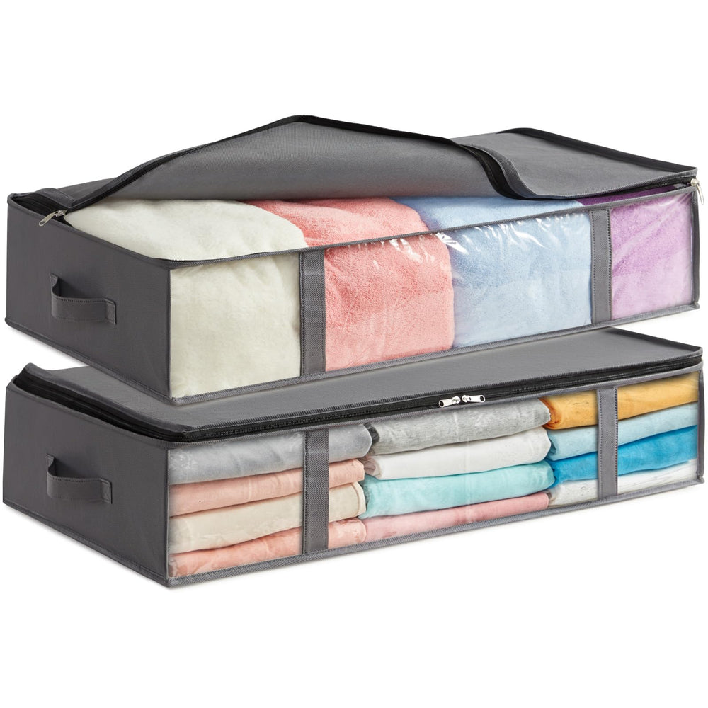 Lifewit 2 Stück 40L Unterbett Aufbewahrungsbox, Faltbare Unterbettkommode