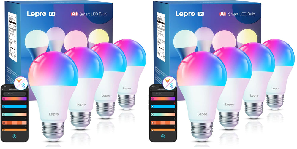 Lepro AI Smart Glühbirne B1, E27, 8,5W, 806lm, dimmbar, RGB+CCT