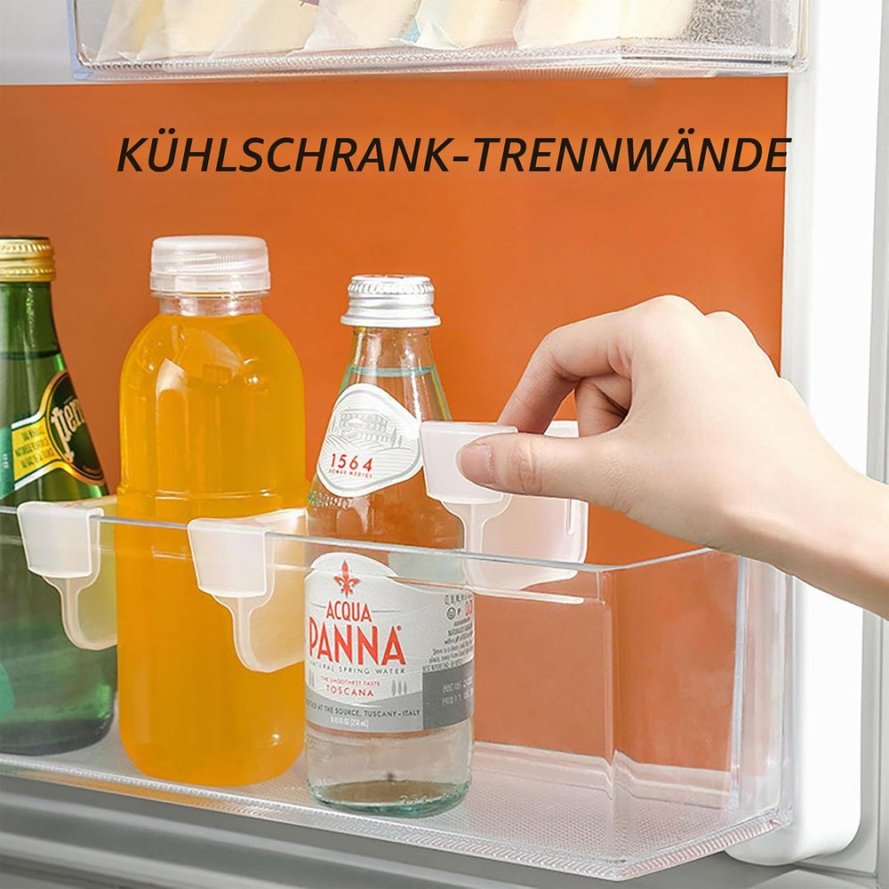 8 Stück Kühlschrank-Trennwände - Nützliche Organizer Für Gefrierschrank Und Schubladen - Transparente Regal-Organizer