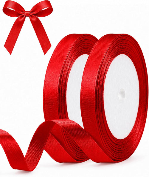 Satinband 10 mm Geschenkband, 2 Stück Schleifenband 22 m