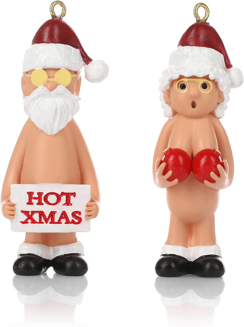 Weihnachtsmann Anhänger lustig 2er Set