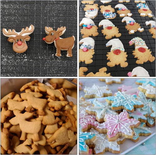 Ausstechformen Weihnachten Ausstecher Wichtel, 4PCS Keksausstecher Weihnachten aus Edelstahl, Plätzchenausstecher Wichtel, Elchkopf, Elch, Schneeflocke Ausstecher für Torten Fondant Kekse Backen