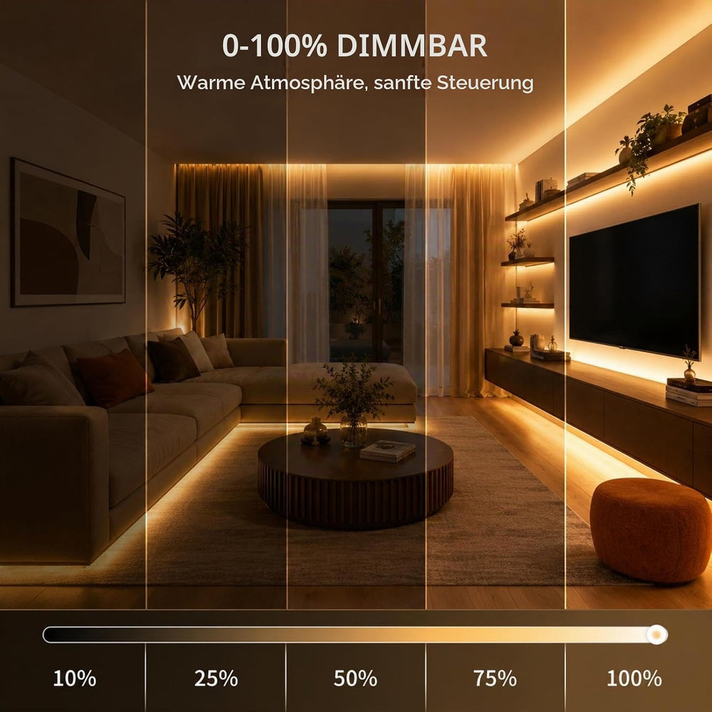 COB LED Streifen mit Bewegungsmelder 1M, Warmweiß 2700K, 320LEDs Licht Leiste mit 3-Modi, Dimmbar CRI90+ Led Strip Selbstklebend mit Timing-Funktion Für Schrank,Küche,Wohnzimmer,Schlafzimmer,Treppe