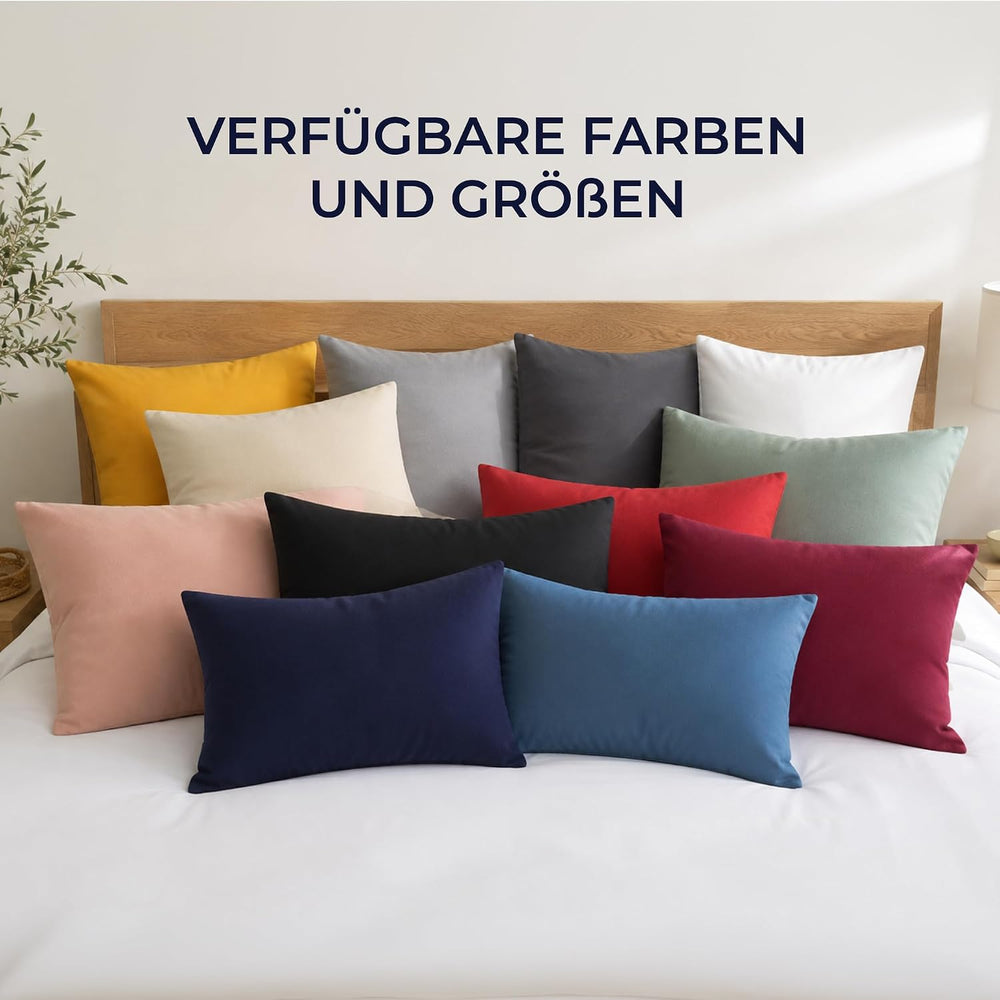 Dreamzie - Kissenbezug 40x40cm - 2er Set - 100% Baumwolle - Anthrazit