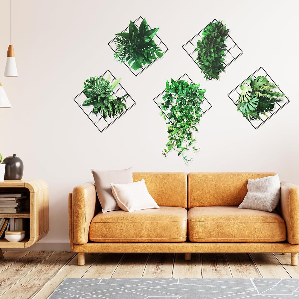 VMUTGA 3D Grünen Pflanzen Wandaufkleber, 5 Design Grüne Wandtattoo, Simulation von Hängepflanzen Wandsticker, Selbstklebende Wanddekoration für Schlafzimmer, Wohnzimmer, Büro, Küche