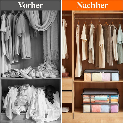 Lifewit 2 Stück 40L Unterbett Aufbewahrungsbox, Faltbare Unterbettkommode