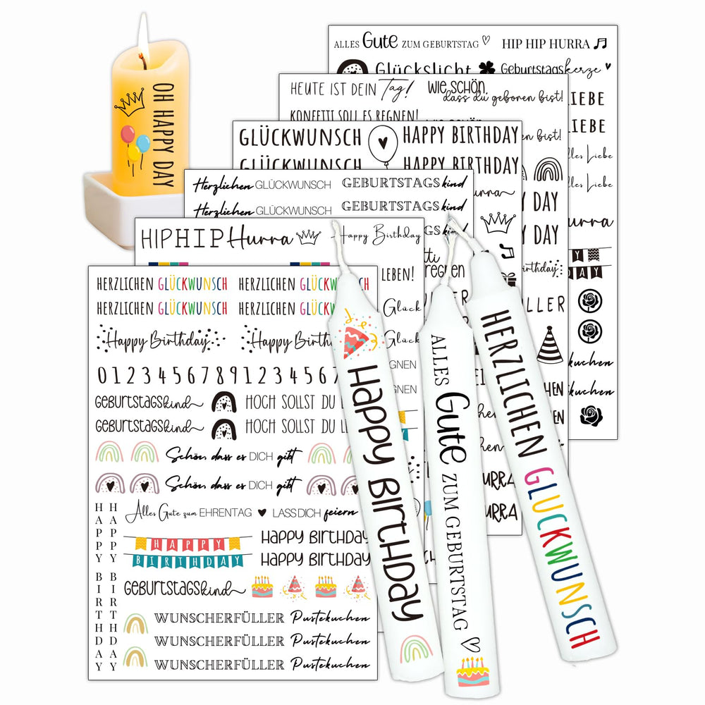 Kerzentattoos Weihnachten & Advent – Kerzen Sticker Set für DIY Deko
