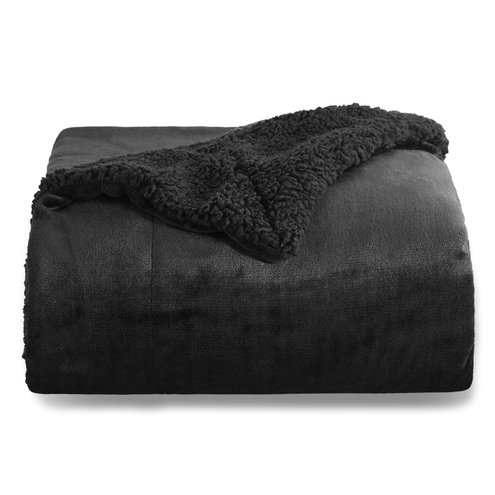 BEDSURE Sherpa Kuscheldecke Flauschig 150x200 - Sofadecke, Grau