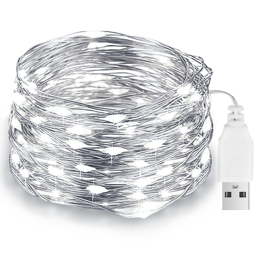 LED Lichterkette USB, 10M 100LED Kupferdraht Lichterkette Innen, Warmweiß