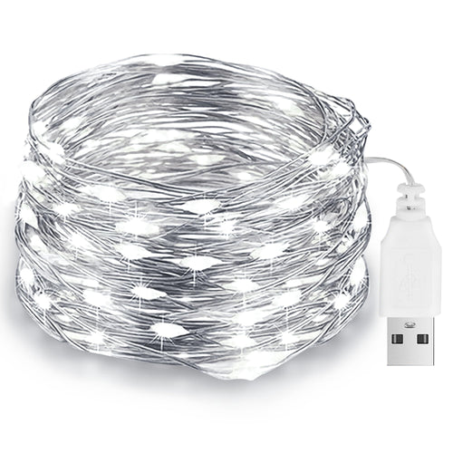 LED Lichterkette USB, 10M 100LED Kupferdraht Lichterkette Innen, Warmweiß