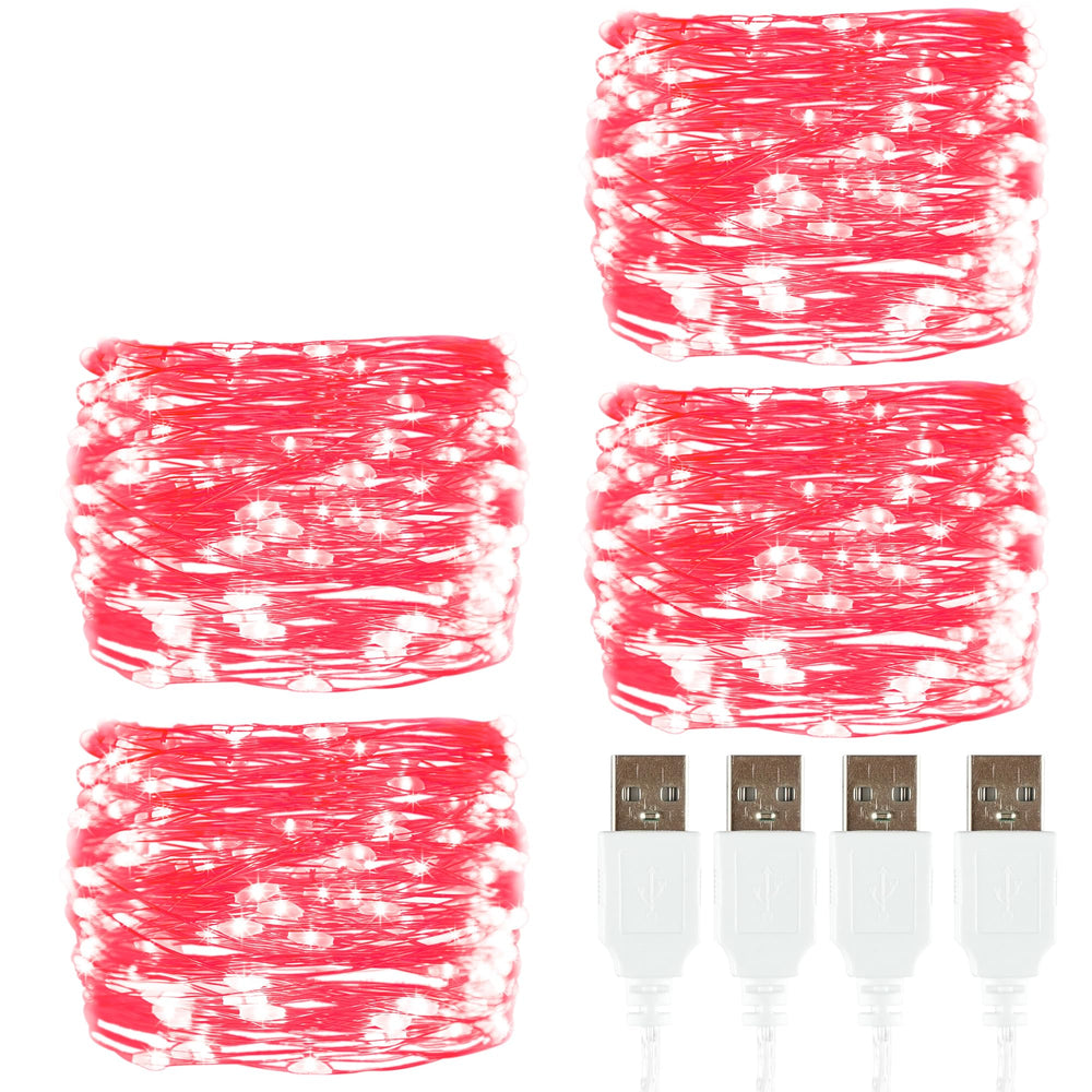 2 Stück LED Lichterkette, 20LED 2M / 6.6Ft USB lichterkette außen/innen Wasserdichte für Schlafzimmer, Hof, Hochzeit, Weihnachten, DIY etc (Warmweiß)