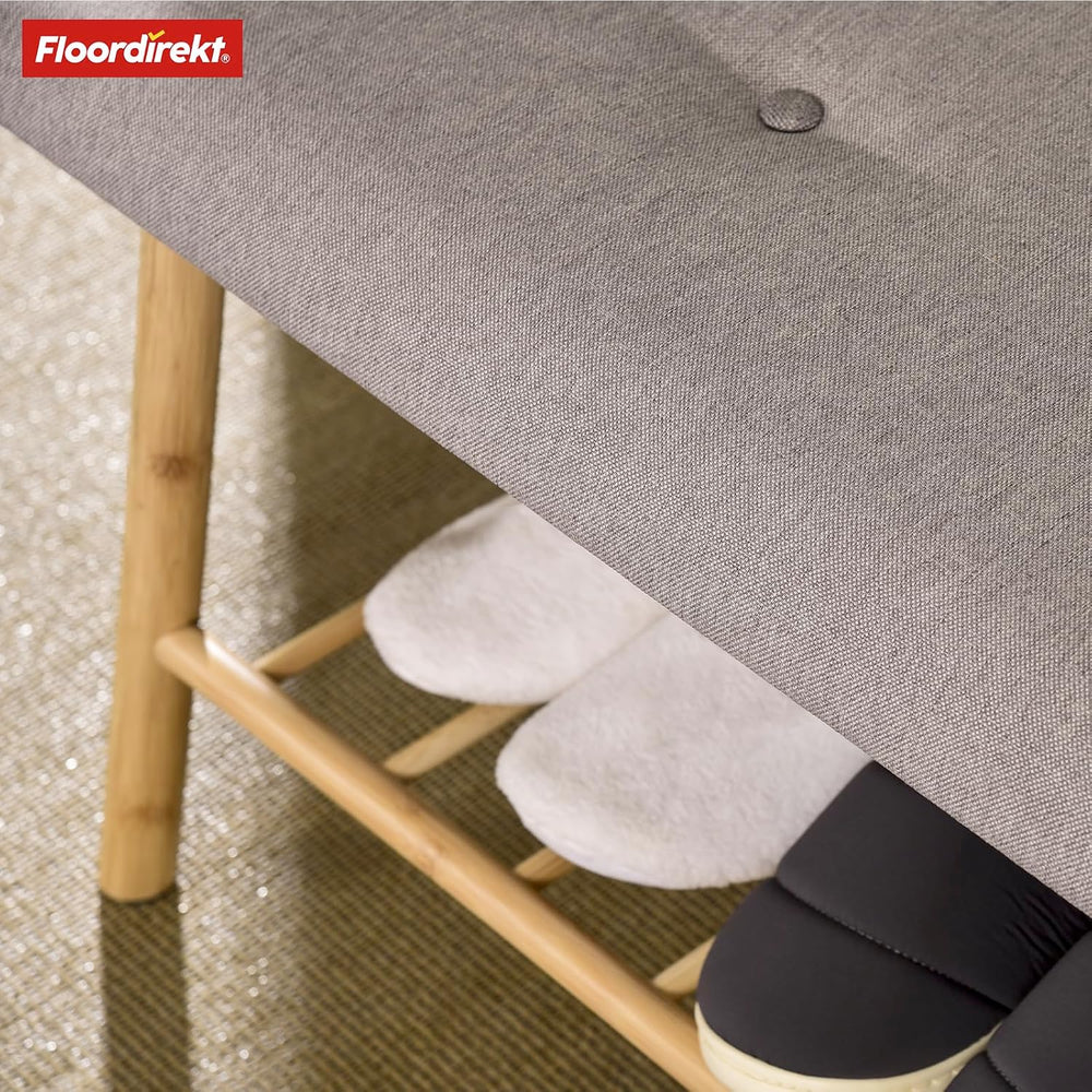 Floordirekt Schuhregal aus Bambus, schmales und platzsparendes Schuhregal, Schuhorganizer mit Sitzfläche (Montana)