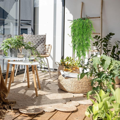 Huryfox Künstliche Pflanzen Hängend Farn Ranken - Kunststoff Ivy Blätter Dekoration für Innen und Außenbereiche, Künstliche Blattpflanzen Deko für Wohnzimmer, Küche, Balkon, Garten, Schlafzimmer
