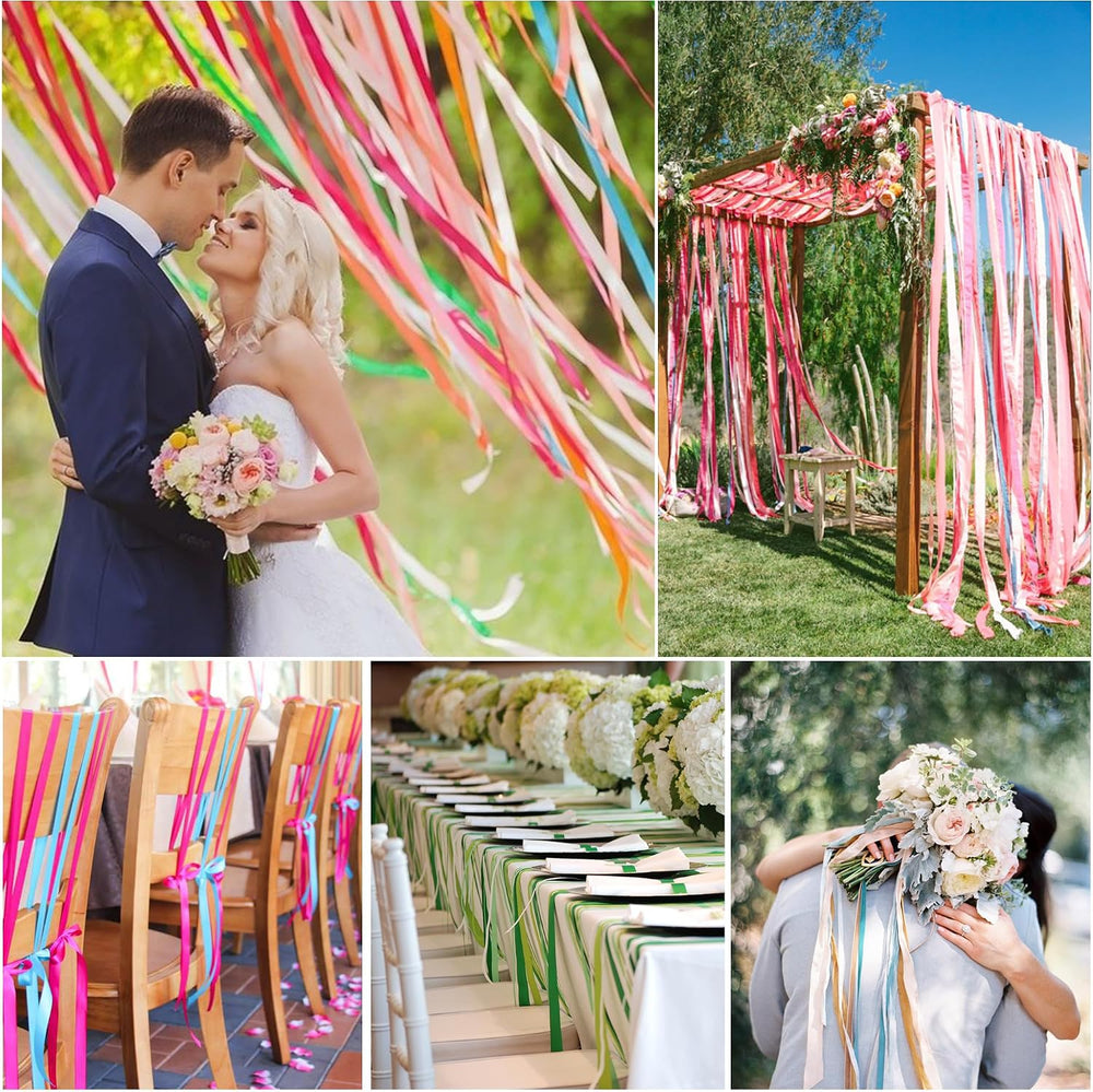 Geschenkband Satinband 22 m x 20 mm Weiß für Geschenkverpackung & Hochzeit
