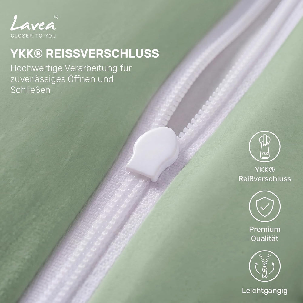 Lavea® 2er Set Kissenbezug - 40x40 - Eukalyptus