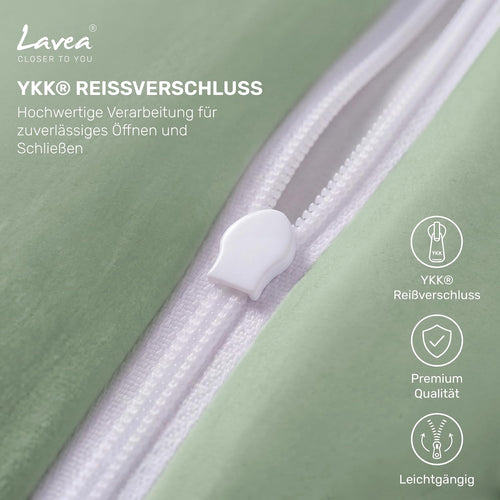 Lavea® 2er Set Kissenbezug - 40x40 - Eukalyptus