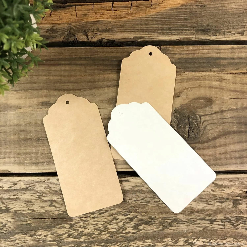 Geschenkanhänger Set, 100 Stück Kraftpapier Etiketten, Braun