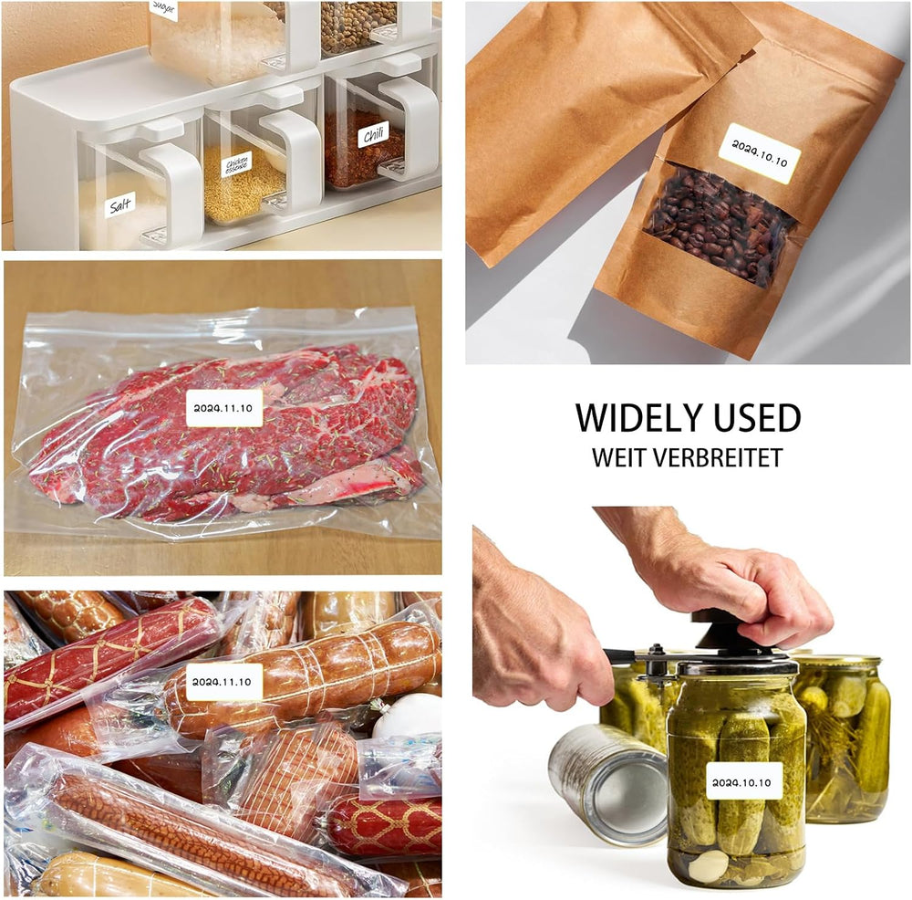 Meekye 600 Stück Etiketten Selbstklebend, 38 x 19 mm Aufkleber zum Beschriften, Universal Klebeetiketten zum Preisschilder, Adress, Haushalt, Tiefkühl Büro Küche und Marmelade Etiketten