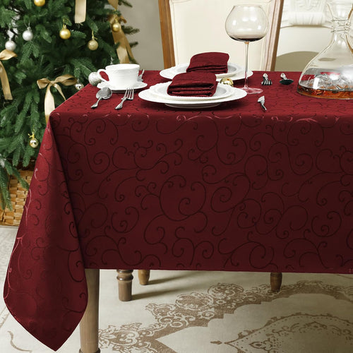 Tischdecke Weihnachten rot, 140 x 240 cm, abwaschbar