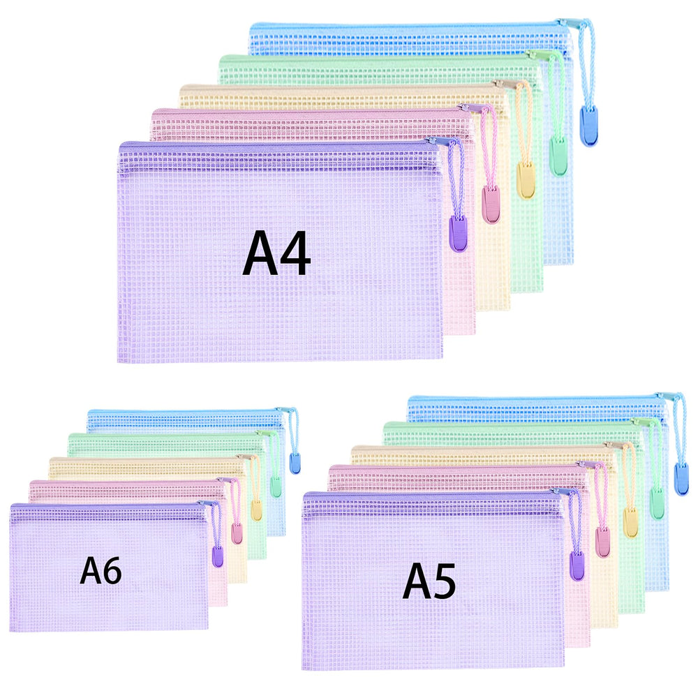 Hemiks 15 Stück Dokumententaschen A4+A5+A6, Dokumentenmappe Wasserabweisend