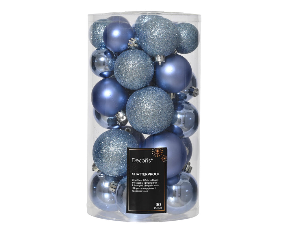 Kaemingk Weihnachtskugeln Kunststoff 4-6cm Mix 30er Set - bruchsichere Christbaumkugeln Weihnachtsbaumkugeln für Weihnachten - Christbaumschmuck & Weihnachtsbaumschmuck - Rosmarin